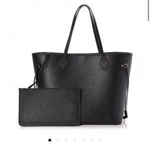 Louis Vuitton Epi Neverfull MM Black leather tote